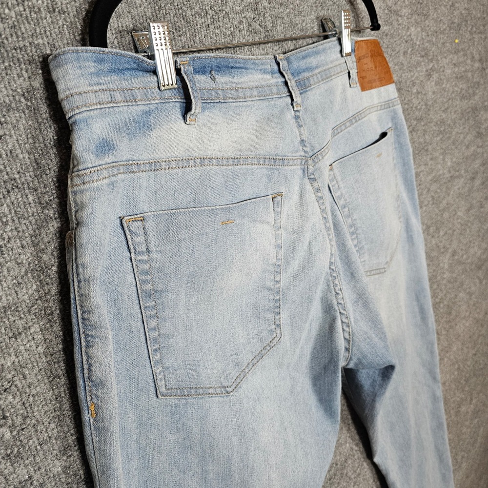 Marfinno Mens Slim Fit Light Wash Blue Denim Jeans Size 46 542790625 - Picture 16 of 16